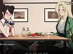 Tsunade and Tenten Deliver Wild Handjob and Footjob in Public Restaurant! Naruto Hentai Game!
