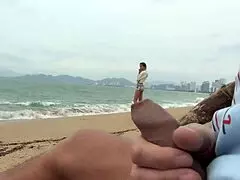 I see you jerking off on the beach, let me help you cum now!