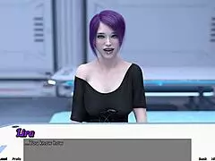 Stranded in space with cute emo girl opening up her huge curvy boobs!