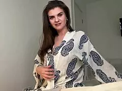 Stepmother didn't notice her stepson watching from the door. She climaxed hard in her bedroom.