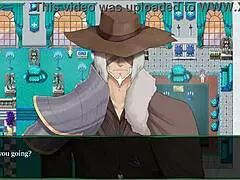 Entering holy cathedral in Succubus Covenant hentai game to find half-naked blonde goddess angels