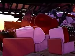 Succubus thighjob in rough 3D anime hentai style