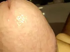 in a close-up pov scene a guy jerks his cock intensely