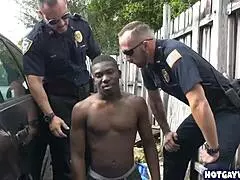 Two Police Officers Dominate Black Guy in Intense Interracial Threesome at Office