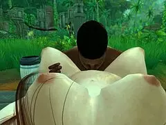 Hey, Sims 4 black guy screws Lara Croft in jungle camp!