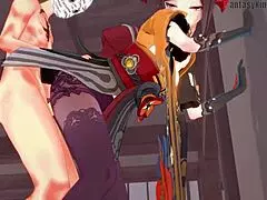 chiori's passionate blowjob in genshin impact