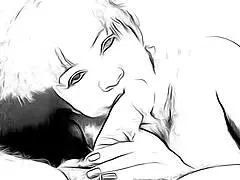 cartoon take on me blowjob from a nympho in hentai style