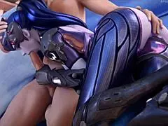 Widowmaker love in bold anime style