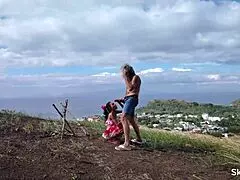 Abnormal Public Sex in Ocean and on Mountain with Huge Cock and Tiny Pussy