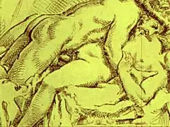 Vintage Erotic Drawings in Retro Anime Style