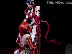 Threesome with TWO BIGBOOBS PRINCESS in HARDCORE DOGGYSTYLE - 3D Animation