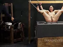 Helpless fat girl endures harsh sole whipping