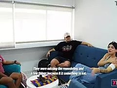 Colombian Curvy Beauty with Big Natural Tits Seduces Gay Friend for Feet Massage at Home