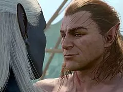 Baldur's gate 3 features detailed naked playthrough with halsin romance leading to explicit gay penis and ass sex scene without mods