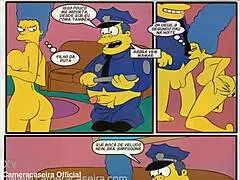 Cartoon Parody of The Simpsons with Steamy Police Action
