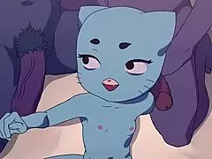 Nicole Watterson haverokat hívott egy szörny farkas hentai mélytorkos gruppenhez.