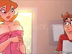 Naughty animated babe sends steamy nudes in comic