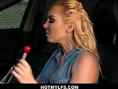 Blonde milf lets car fixer boy fuck her hard to orgasm