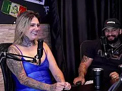 Nerdy couple discovers shocking sibling secret while enjoying public handjob fetish play.