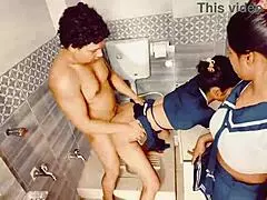 desi teen seduces roommate into hot threesome in dorm