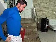 Watch this spanish amateur suffocate with her big ass and slap the guy's asshole hard!