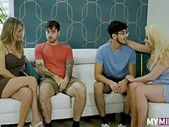 Spencer Scott's Stepmommy Swap Scene 3: Big Tits Bent Over in Hardcore Missionary Action Leading to Cumshot