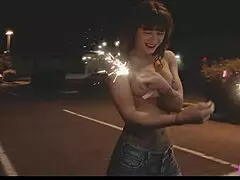topless in public with honey gold and dakota marr flashing sparklers