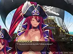 pirate-booty rebecca faces wild bukkake in buccaneer anime scene 6