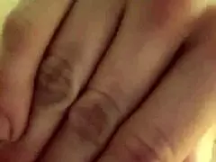 petite girlfriend plays with hairy pussy for cash while friend watches. it's her beaver getting all the attention.