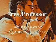 Naughty student distracts professor after class