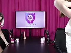 Blonde and redhead get naked for tantric massage