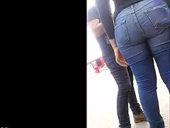 Teen with Big Candid Ass in Tight Jeans on Street