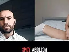 i'm so horny for this naughty video call with stepdad