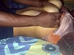 massaging my girlfriend's big boobs in see through bra