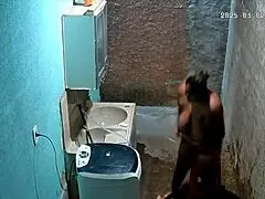 Hey, hidden camera catches stepmom shaving while stepson watches sneakily.