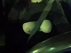 Artemisia love flashing her big horny boobs while driving