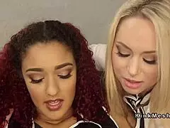 ebony says, 'take this strap-on in your ass during our threesome!'