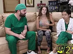 the sweaty nurse princess nathalia gives footjob instructions backstage