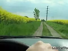 Stranded Teen 18+ Fucked on Hood Outdoor