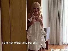 the postman got caught, and the hot naked housewife rides him now.