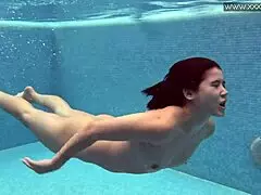 lady dee, cute shy czech teen 18+, swims underwater