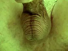 Big Tattoo Cock Cums from Anal Prolapse