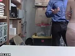 dirty cop punishes timid teen 18+ shoplifter with monster cock on cctv