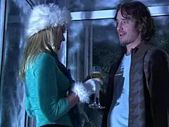 hot young couple has passionate sex with kissing, riding, and cumshots on december evening