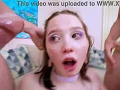 That cute teen Akina Asmus tries her first wet gangbang as beautiful slut. She drinks piss and takes five cocks in assfucking whore action.