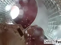 Hot shower fun: 'Christy and Dahlia, let's get oral!'