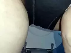 A pregnant pornstar finds herself in a public toilet