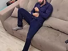 coming home from work and jerking off my big cock