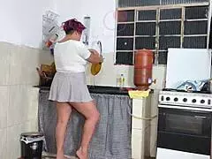 I Was Washing Dishes When My Naughty Friend Fucked Me Right At The Sink With His Big Cock