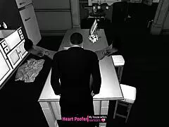 polka dots cartoon girl explores kitchen sex